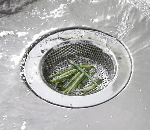 2 Large Wide Edged Stainless Steel Kitchen Sink Filters - Image 4