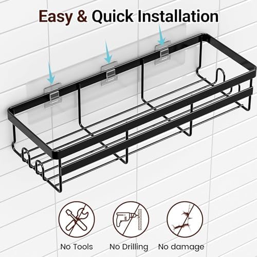 WOWBOX 2 Pack Adhesive Shower Caddies, No Drill Bathroom Shelves - Image 4