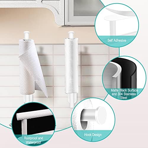 MGahyi White Paper Towel Holder Under Cabinet Wall Mount - Image 3