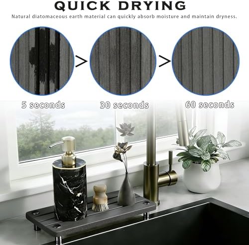 2PCS Instant Dry Sink Caddy for Bathroom Counter, Durable Kitchen Sink Organizer - Image 2