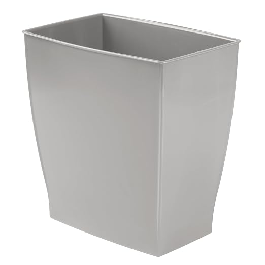 iDesign Small Plastic Bathroom Trash Can, Slim Rectangle - Image 9