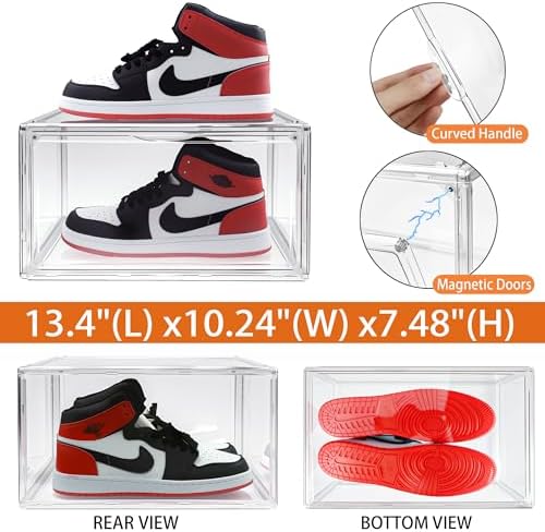 1 Pack Acrylic Shoe Boxes for Flat, Loafer & Small Space, Fits Size 12.5 - Image 5