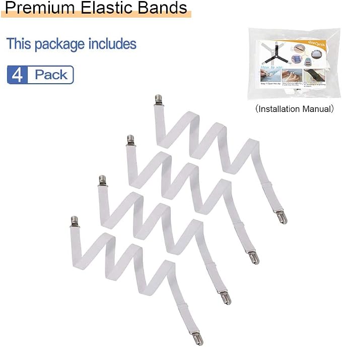 4Pcs Adjustable Bed Sheet Straps Clips, Elastic Mattress Sheet Fasteners Holder - Image 7