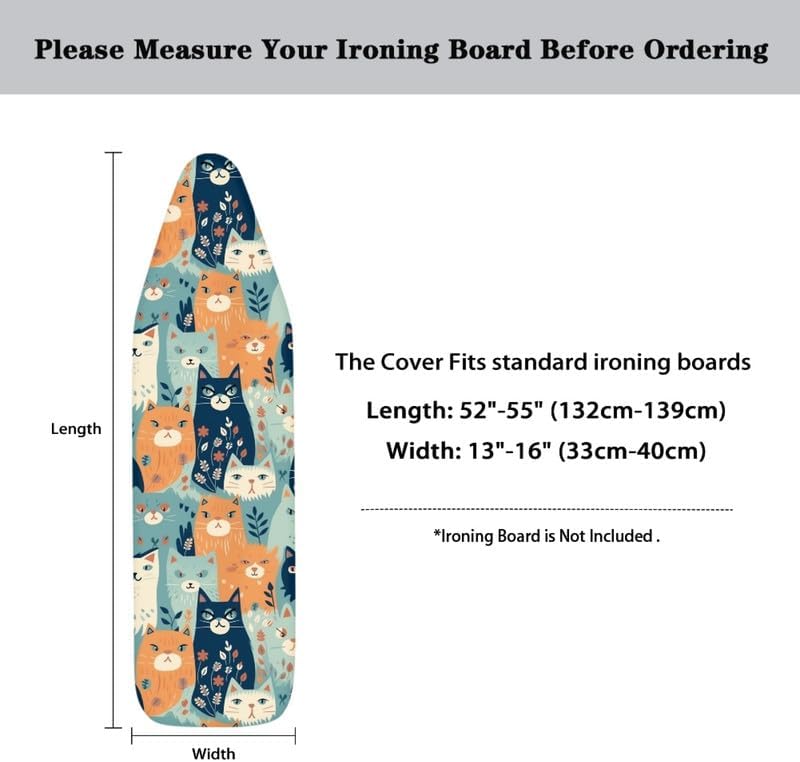 Cartoon Forest Cat Stain Resistant Polyester Ironing Covers Colorful Forest - Image 6