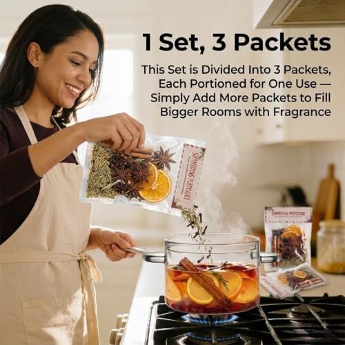 3 Pack Simmer Pot Potpourri Mix: Cinnamon Clove Orange Rosemary Star Anise - Image 3