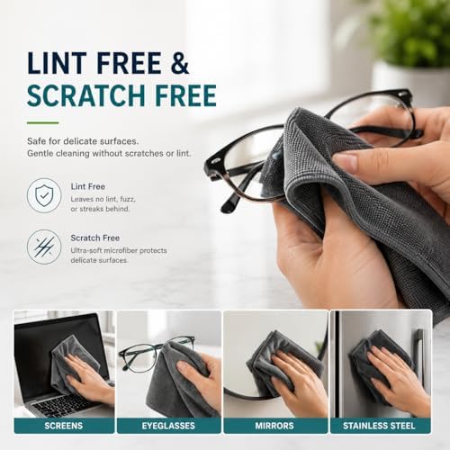 Microfiber Cleaning Cloths 15"x15" – Lint-Free Multi-Surface Household Cleaning - Image 5