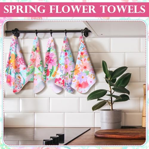 36 Pack Reusable Cloth Kitchen Paper Towels, Bright Flowers - Image 3