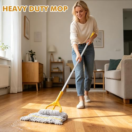 Commercial Mop Heavy Duty Industrial Mop- 3 Extra Large Cotton Looped Heads - Image 2