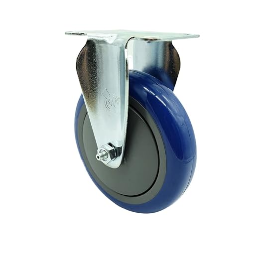 Service Caster Brand Replacement Caster for Uline Caster H-5540R-Rigid Top Plate Caster with 5 Inch Blue Polyurethane Wheel-Light Duty Replacement Caster- Fits Carts, Dollies and Poly Box Truck H-3840