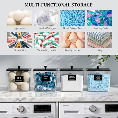 Hudgan 4 Pack Laundry Detergent Container Large Laundry Pods jars - Image 6