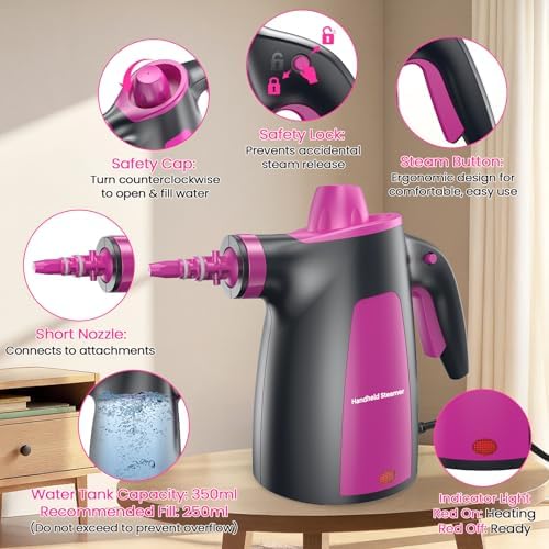 12Pcs Pressurized Handheld Steam Cleaner, Portable Deep Cleaning Steamer - Image 6