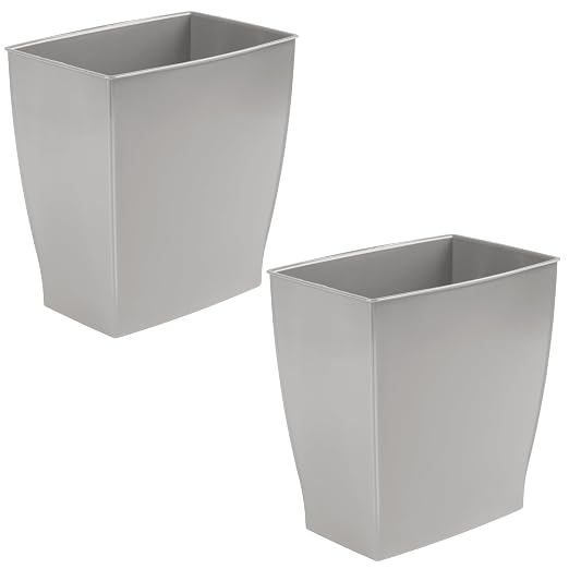 iDesign Small Plastic Bathroom Trash Can, Slim Rectangle - Image 8