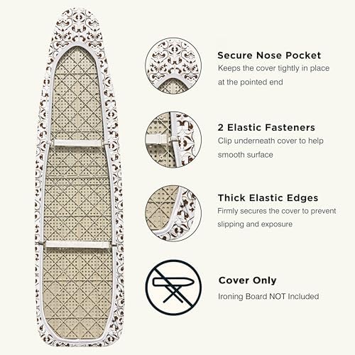 UniSimp Ironing Board Cover and Pad 18"x54" Extra Thick Natural Cotton - Image 3