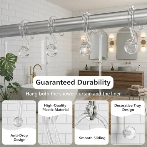 Bathway Plastic Shower Curtain Hooks, Decorative Hooks - Image 3