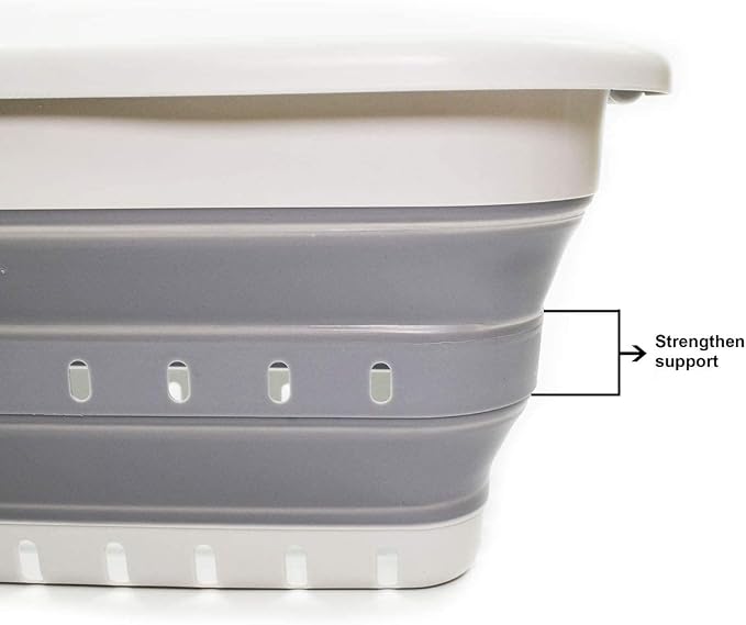 SAMMART 41L Collapsible 3 Handled Plastic Laundry Basket - Image 4