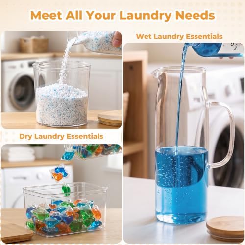 Acrylic Laundry Pod Containers and Dryer Sheet Holder & Glass Laundry Detergent - Image 5