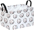 Kids Storage Basket Empty, Baseball Waterproof Storage Bins Organizer, Foldable by MAIZMZ
