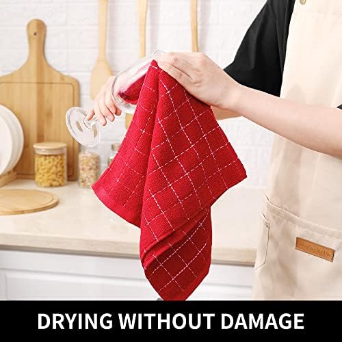 Homaxy 100% Cotton Terry Kitchen Towels, 4 Pack - Image 4