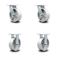 Service Caster Brand Replacement Set for Uline Casters H-2112 - Top Plate Caster with 6 Inch Semi Steel Cast Iron Wheels - Includes 2 Swivel and 2 Rigid - Fits Steel Dumping Hoppers