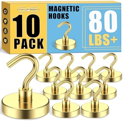 VNDUEEY Magnetic Hooks, 80 Lbs Heavy Duty Earth Magnets by VNDUEEY