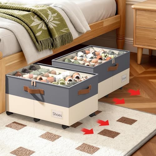 Foyego 2 Pack Shoe Organizer for Closet, - Image 2