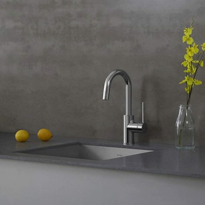 KRAUS Spot Free Oletto Single Handle Kitchen Bar Faucet in All-Brite Stainless - Image 2