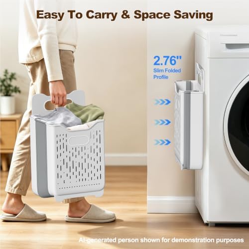 Spreezy Collapsible Laundry Basket Plastic, Small Laundry Hamper 18L - Image 4