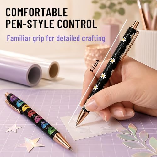 MADEQUIP Vinyl Weeding Tools Cute Pattern, 2 Pack Retractable Weeding Pens - Image 6