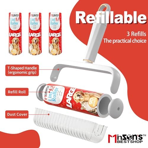 Minson’s BestShop Extra Sticky Lint Roller, 6.3” Extra Wide - Image 4