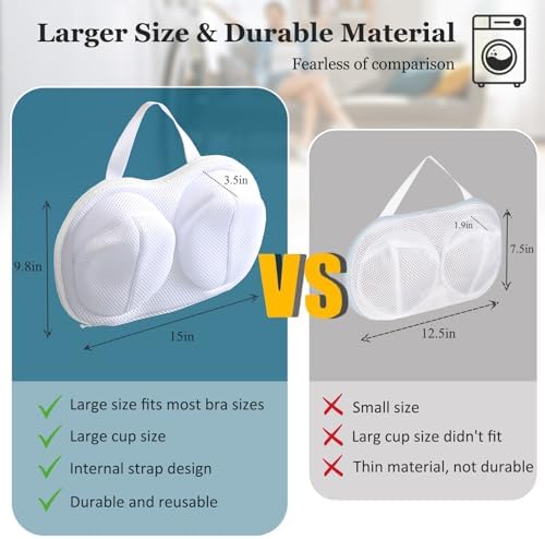 2 Pack Large Bra Laundry Bags for Washing Machine, Lingerie Bag for Washing - Image 2