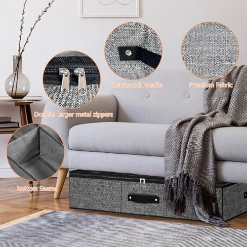 homyfort 32 Pairs Shoe Organizer Under Bed, Underbed Shoe Storage Boxes Bins - Image 5