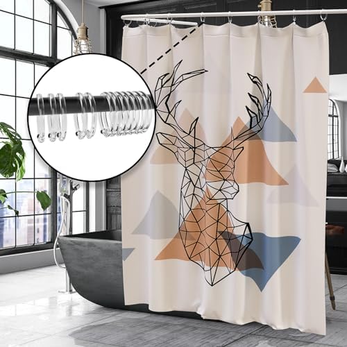 Shower Curtain Rings-12 Pack- Plastic Shower Curtain Hooks O-Shaped Rings Hook - Image 6