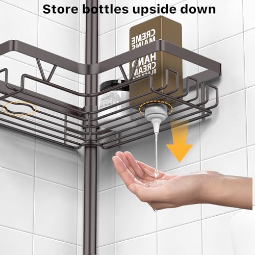 KEGII 4-Tier Corner Shower Caddy Tension Pole, Bathroom Shelf - Image 5