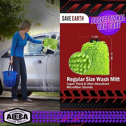 AIDEA Car Wash Mitt Microfiber, Car Wash Brush, 7.12''X10.14'' - Image 2