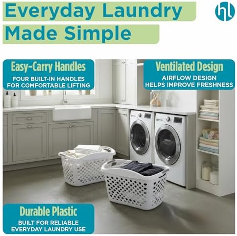 Home Logic 1.75 Bushel Plastic Laundry Basket - Image 3