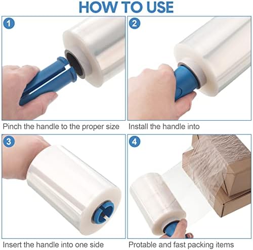 Jutom 16 Pcs Mini Stretch Film Industrial Shrink Wrap Roll Plastic Film - Image 4