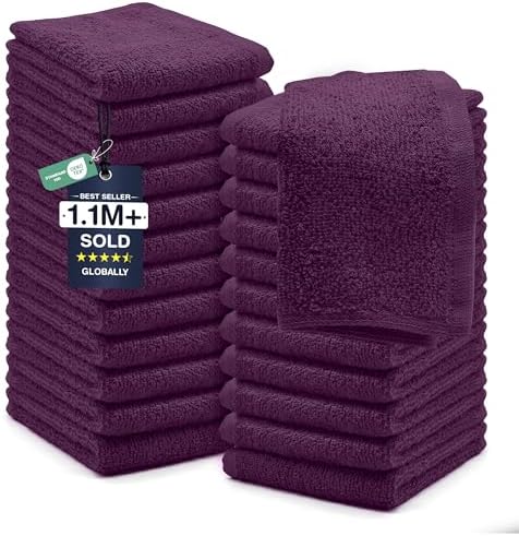 DAN RIVER 24 Pack Cotton Wash Cloths Set by DanRiver