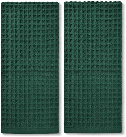 Waffle Hand Towels Set of 2 – Cotton, Quick Dry, Lint Free by Jacquotha