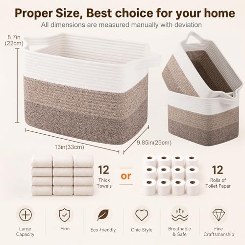 OIAHOMY Cotton Rope Storage Baskets - Image 4