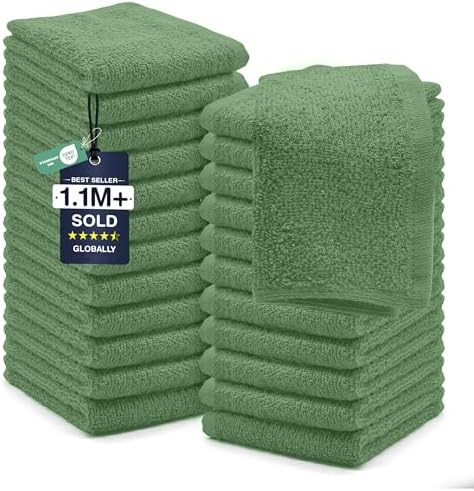 DAN RIVER 24 Pack Cotton Wash Cloths Set by DanRiver
