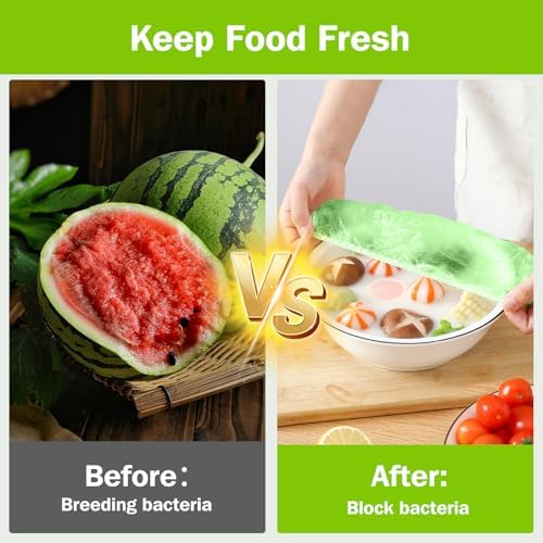 Mwellewm 180Pcs Elastic Bowl Covers Saran Wrap Plastic Reusable Food Covers - Image 6