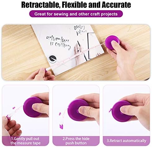 Tape Measure Retractable, Fabric Measuring Tape, 60 Inch Small Sewing Tailor - Image 4