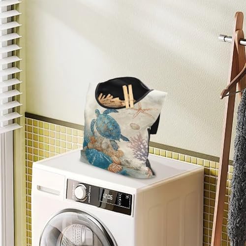 Blue Sea Turtle Clothespin Bag - Image 3