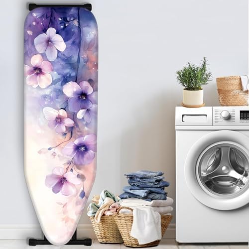 Nuxovilar Watercolor Purple Pink Ironing Board Cover Cotton 15"x54" - Image 3