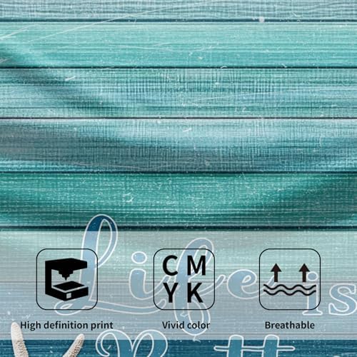 Coastal Beach Hand Towel Set of 2, Nautical Themen Starfish Seashell Decorative - Image 3
