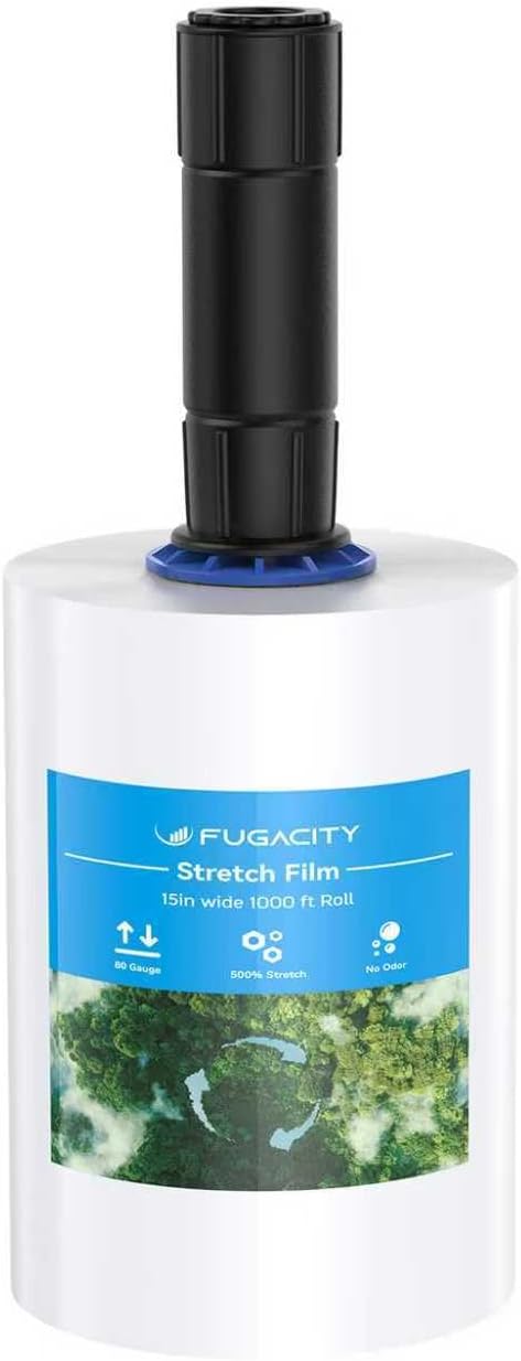 FugaCity Stretch Wrap Film-5 in 1000 FT 80 Gauge Shrink Wrap by FugaCity