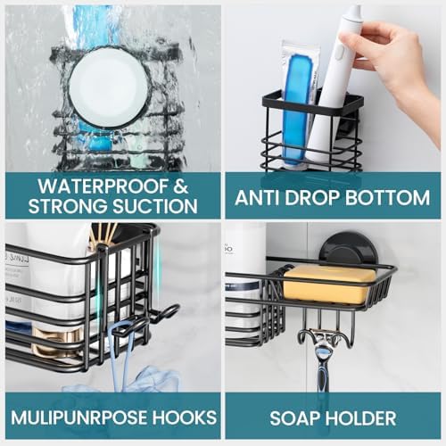 TAILI Shower Caddy Suction Cup, 3 Pack Shelves - Image 5