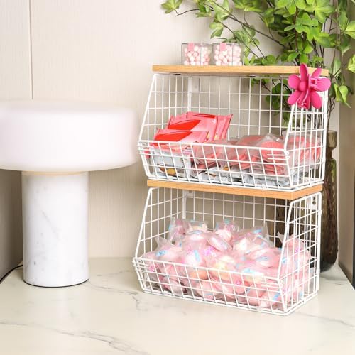 Mefirt Fruit Basket, 2-Tier Fruit Bowl - Image 4