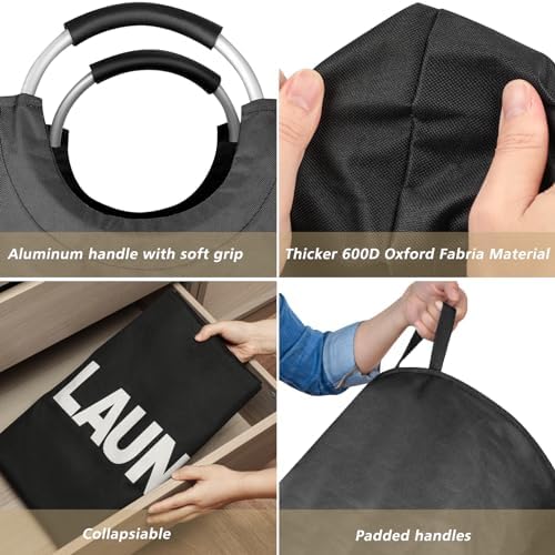 Maxsilan 160L XX-Large Laundry Basket Bag, Collapsible Tall Hamper - Image 6