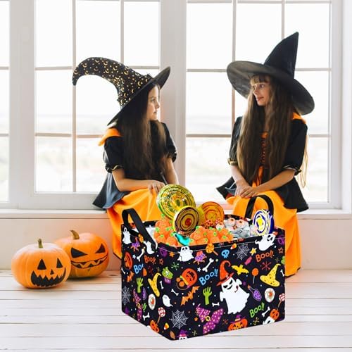 MAIZMZ Halloween Storage Basket Pumpkin Ghost Gift Basket - Image 2